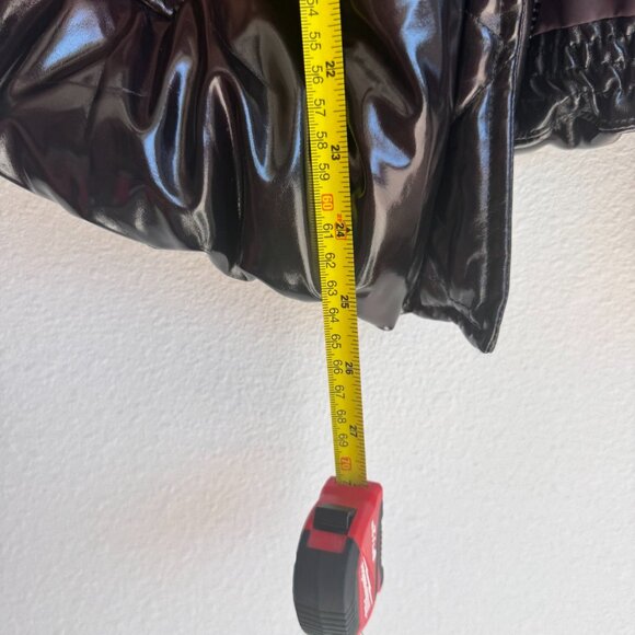 ASOS DESIGN Metallic Mongolian Faux Fur Padded Jacket – Size 0 - Picture 8 of 9